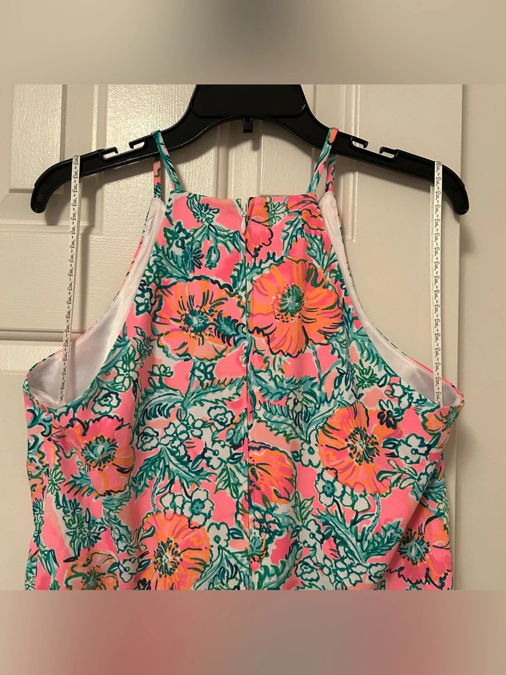 Lilly Pulitzer Woman's Pearl Romper Dress Soleil Pink Perfect Poppy Size 10 - Picture 9 of 9
